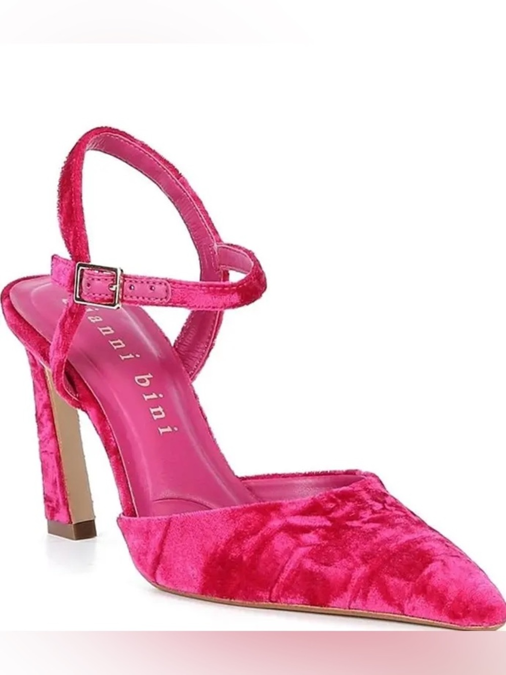 NWT Gianni Bini Geno Velvet Pointed Toe Slingback Heels Hot Pink Size 7.5M